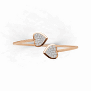 Twin Hearts Bracelet - 18Kt Rose Gold vermeil